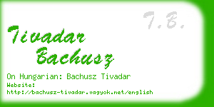 tivadar bachusz business card